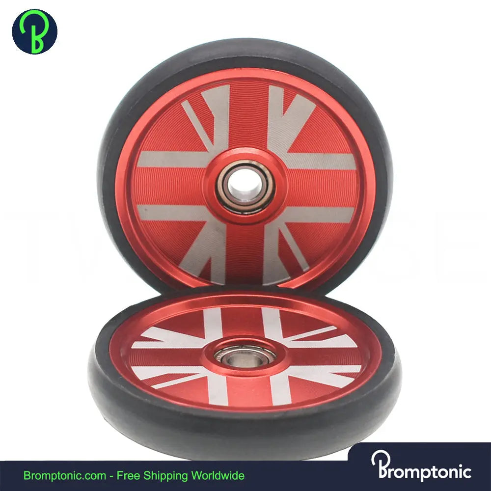 Brompton Rear Rack Wheels With British Flag Bromptonic